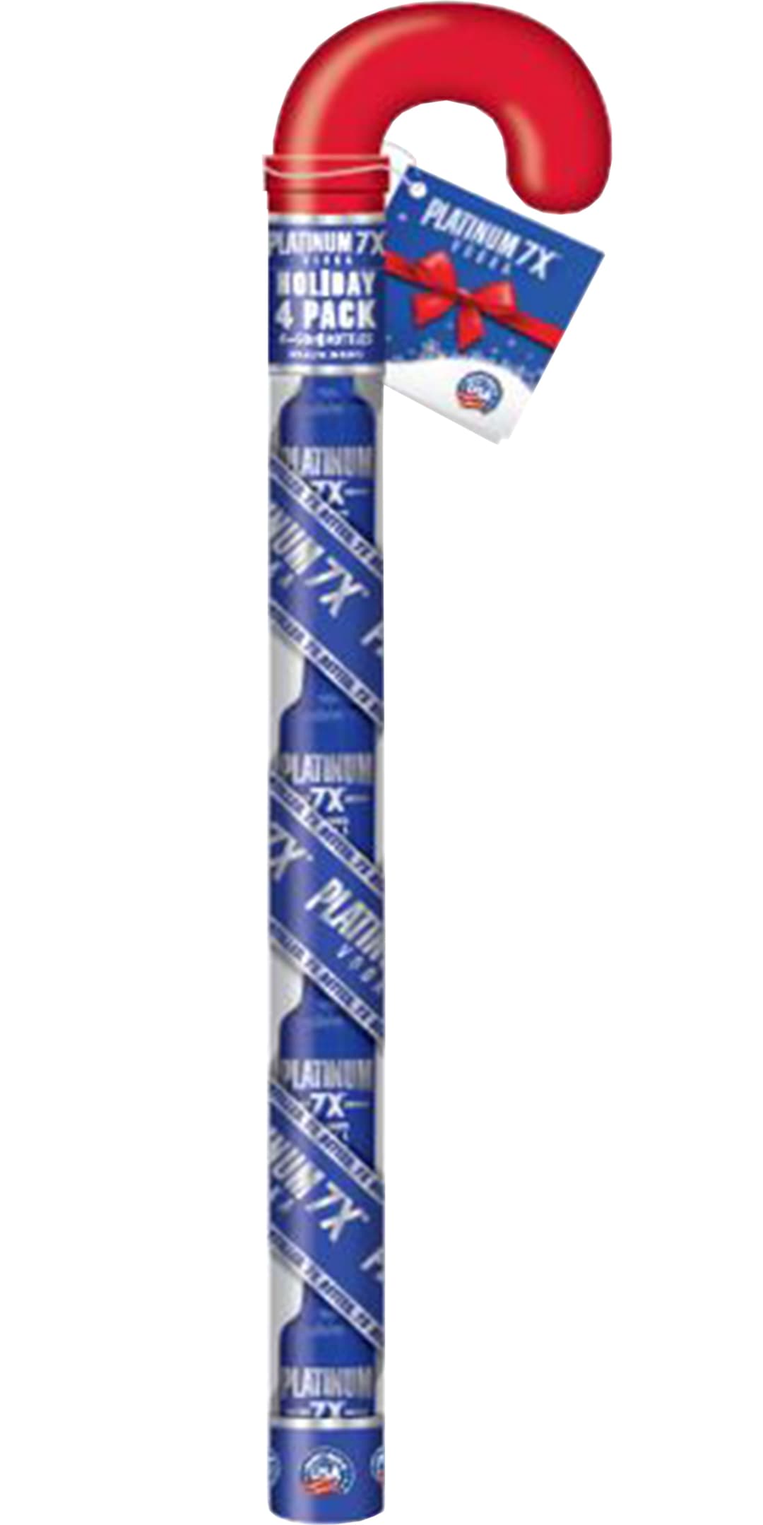 Platinum 7X Candy Cane Seven Times Distilled Extra Smooth Vodka 4 Pack Bottle 50ml 80 Proof