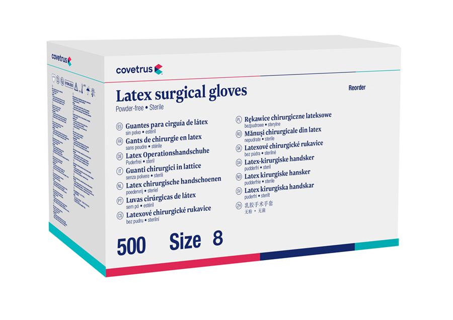Covetrus Powder-Free Latex Surgical Glove, White, Size 8, Sterile