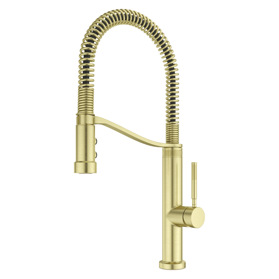 Bruton Culinary 1-Handle Pull-Down Kitchen Faucet in Brushed Gold