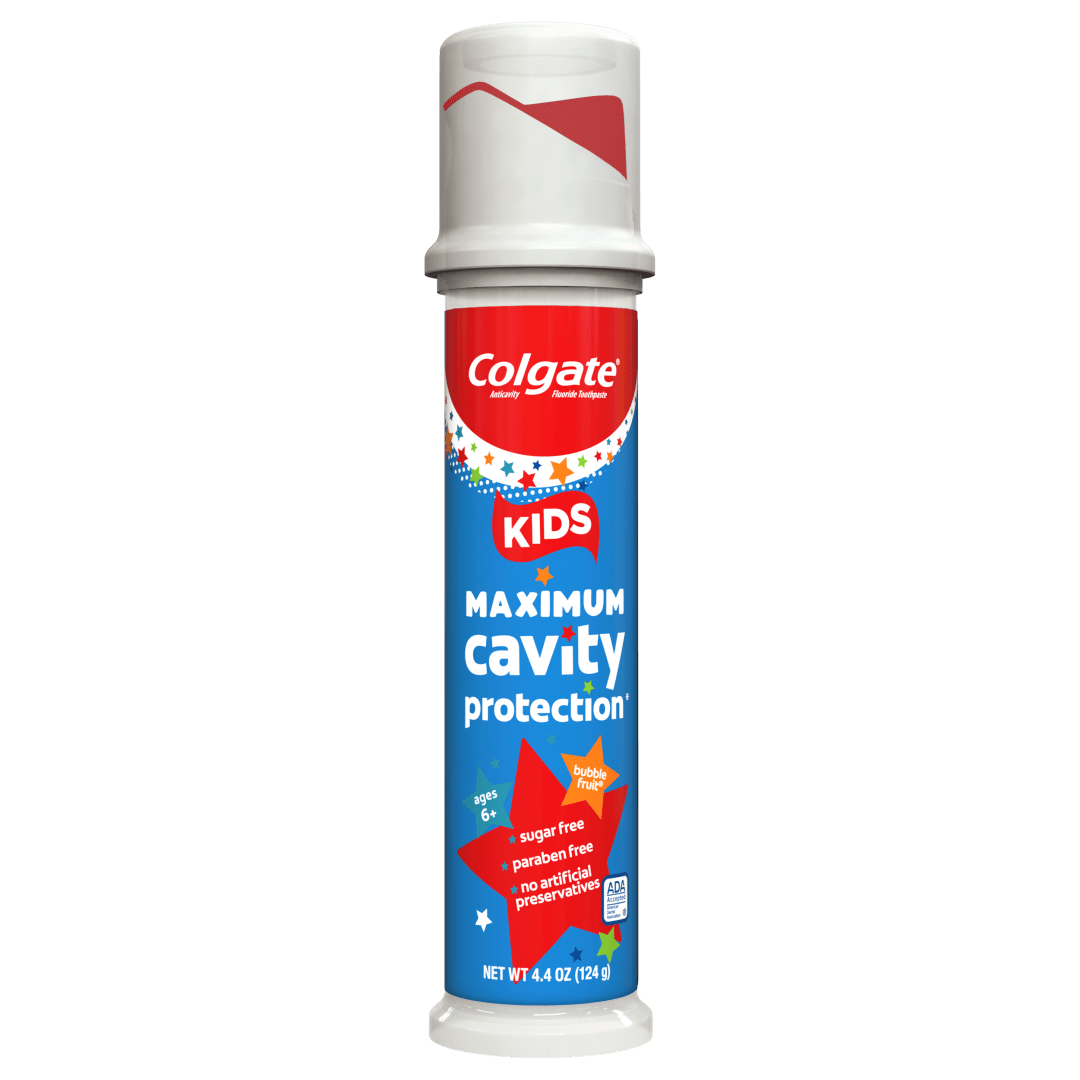 Colgate Kids Toothpaste Pump with Fluoride, Anticavity & Cavity Protection Toothpaste, For Ages 6+, Mild Bubble Fruit Flavor, 4.4 Ounce (6 Pack)