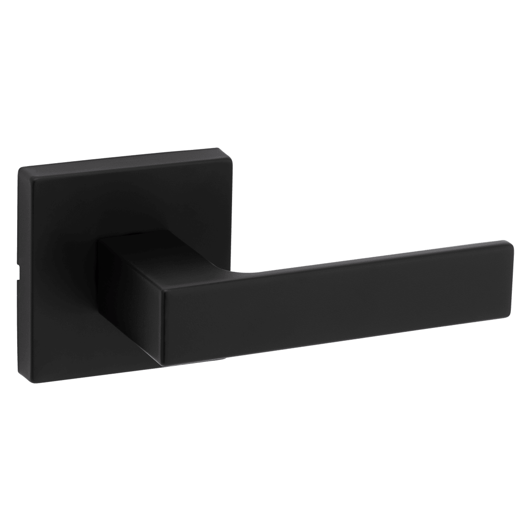 Singapore Square Hall/Closet Lever with Microban in Matte Black