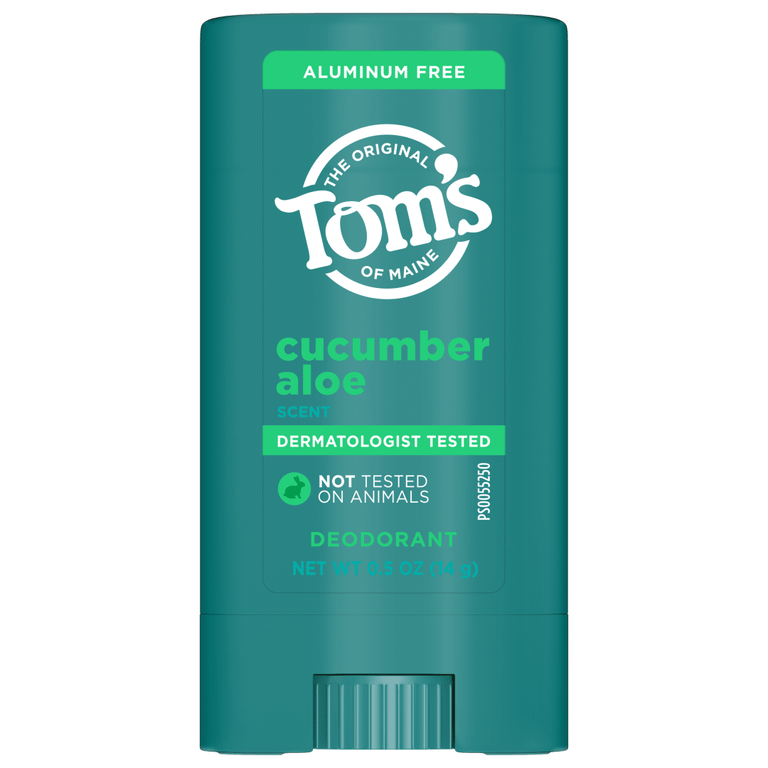 Tom’s of Maine Cucumber Aloe Natural Mini Deodorant for Women and Men, .5 oz
