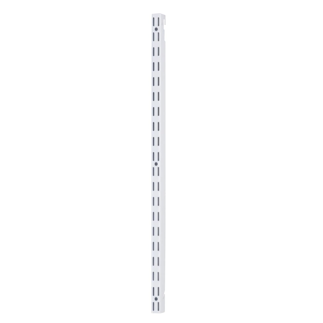 Rubbermaid Fast Track Adjustable Closet System Hardware 25-Inch Upright White Pantry Storage/Organization for Clothes/Shoes/Food/Cleaning Supplies