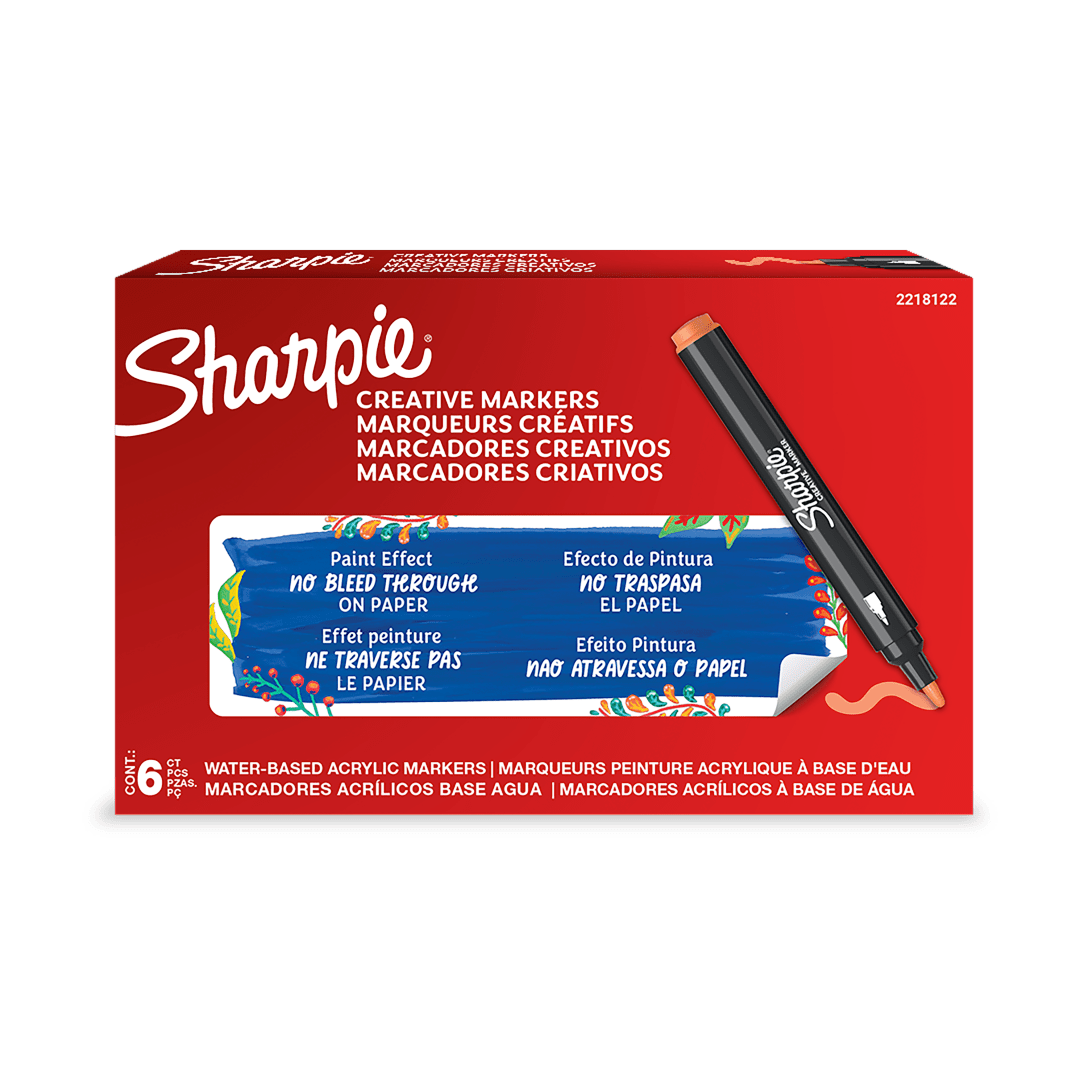 Sharpie Creative Marker, Water-Based Acrylic Marker, Bullet Tip, Orange, 1 Count