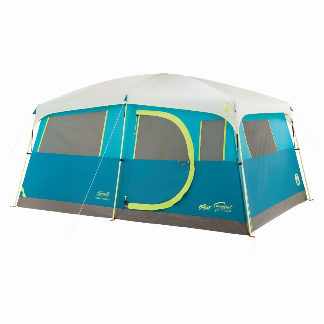 Coleman 8-Person Tenaya Lake Fast Pitch Cabin Camping Tent with Closet, Light Blue