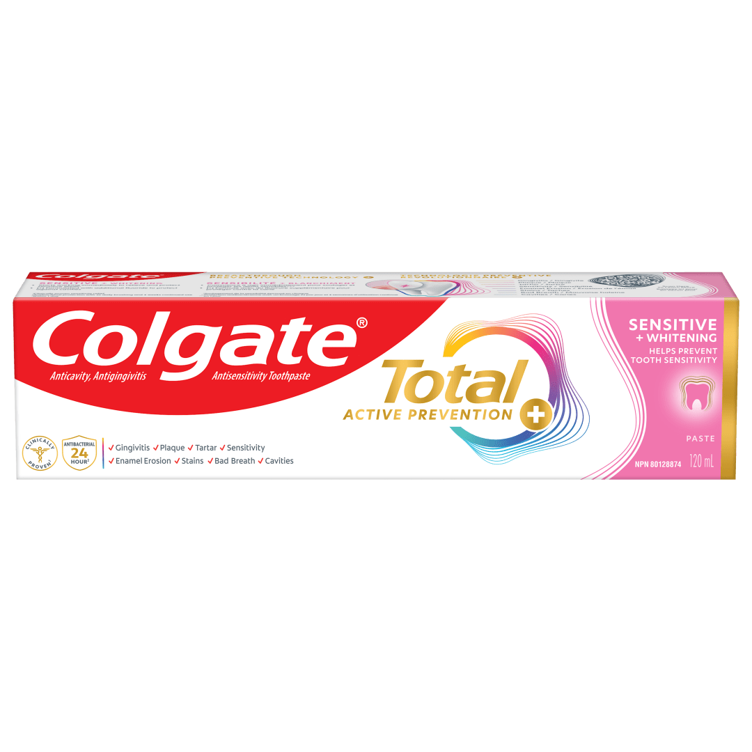 Colgate Total Active Prevention Plus Sensitive and Whitening Toothpaste, Mint Flavour, 120 mL