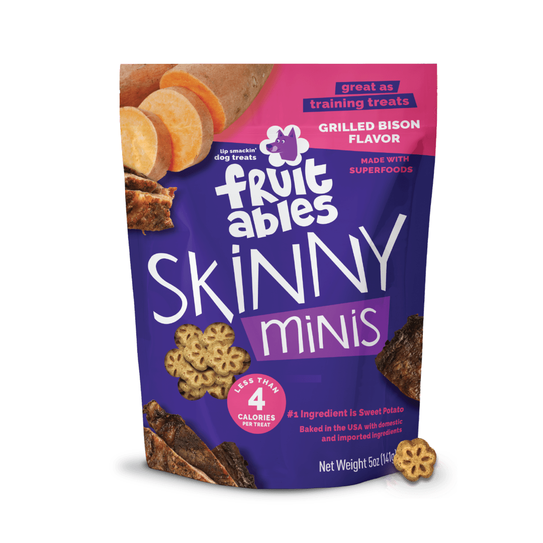 Fruitables Skinny Minis Dog Treats, Grilled Bison, 5 Ounces