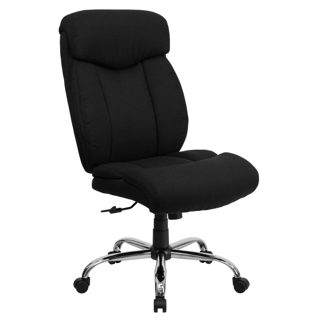 HERCULES Series Big &amp; Tall 400 lb. Rated Black Fabric Executive Ergonomic Office Chair and Chrome Base