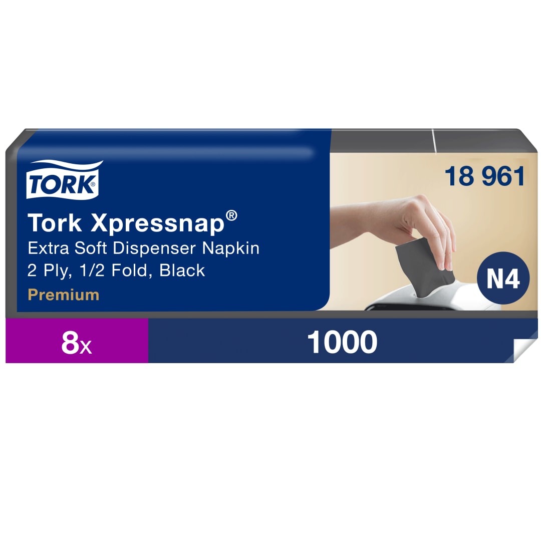 Tork Xpressnap® Extra Soft Black Dispenser Napkin