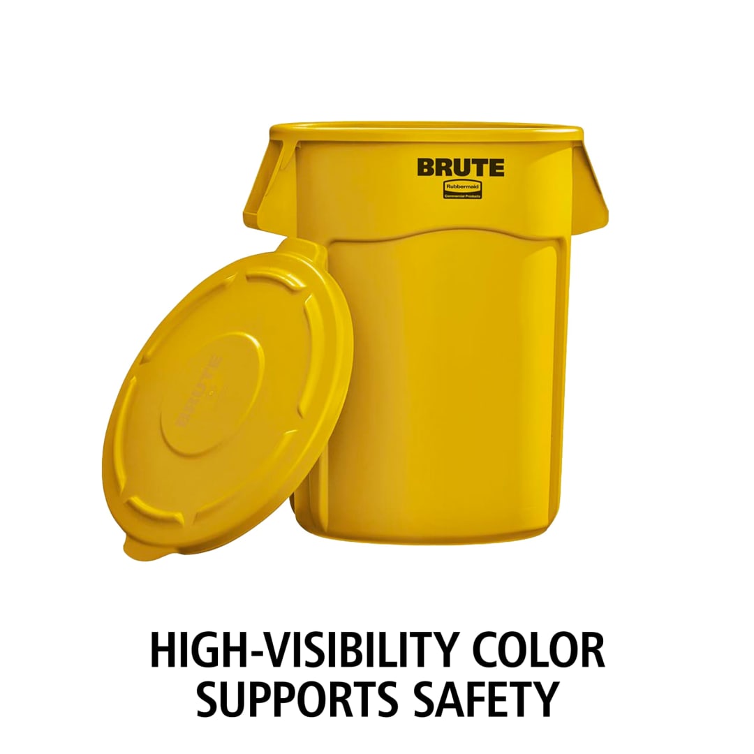 Vented BRUTE® 44 Gal High Visibility Yellow