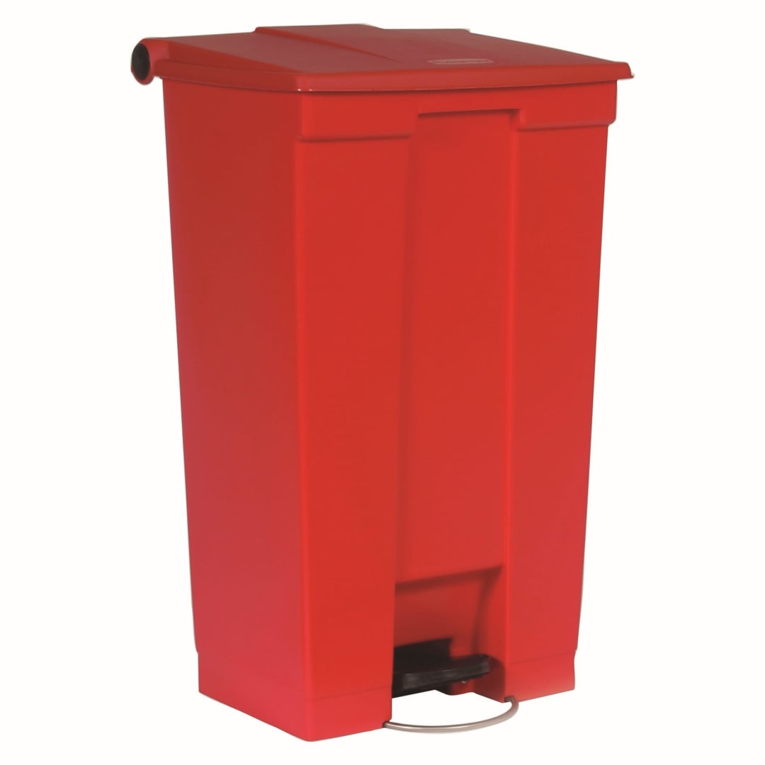 Rubbermaid Commercial Products 23 Gallon Legacy Step-On Trash Can, Red
