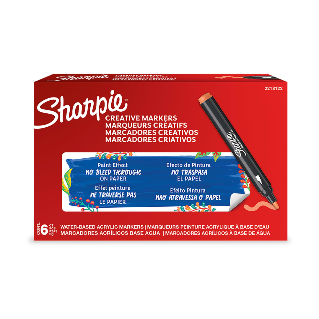 Sharpie Creative Marker, Water-Based Acrylic Marker, Bullet Tip, Orange, 1 Count