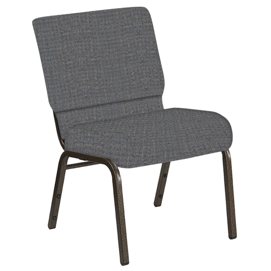 Embroidered 21''W Church Chair in Interweave Earth Fabric - Gold Vein Frame