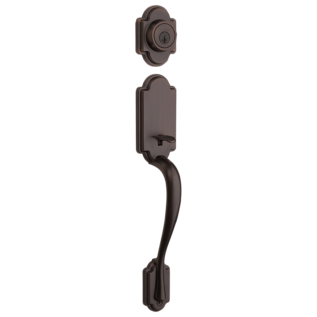 Arlington Double Cylinder Exterior Only Handleset featuring SmartKey Security™ in Venetian Bronze