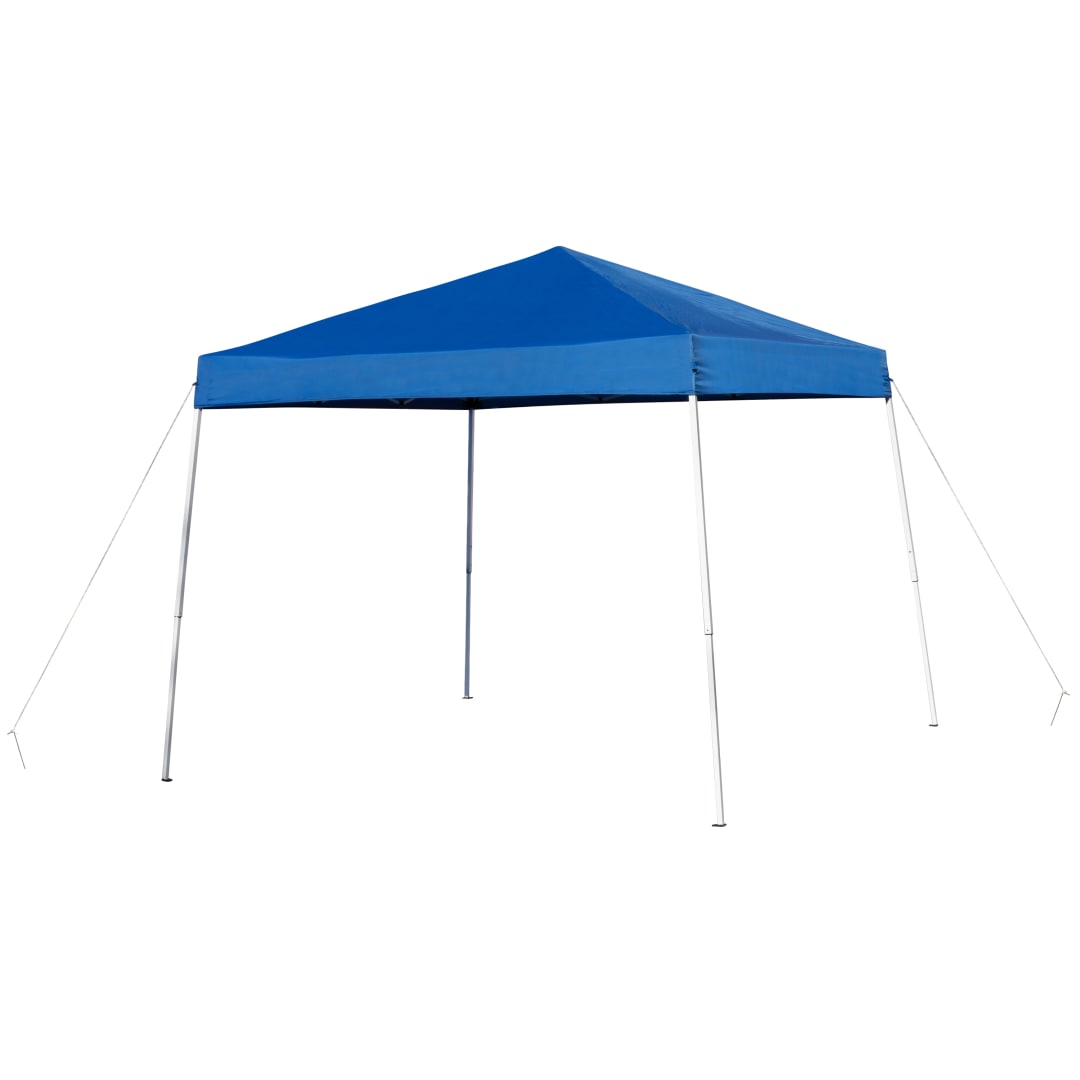 Harris 8'x8' Blue Outdoor Pop Up Event Slanted Leg Canopy Tent with Carry Bag