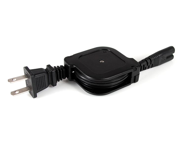 3 ft Retractable Laptop Power Cord - NEMA 1-15P to C7