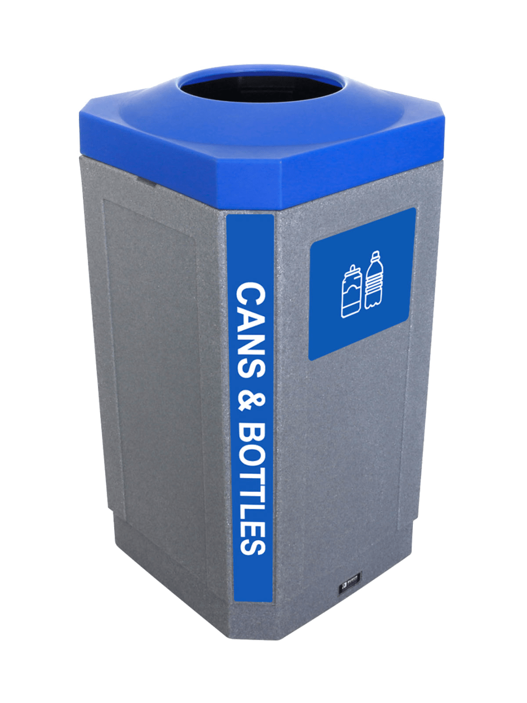  OCTO - Single - Unit - Indoor - Cans &amp; Bottles - Full - Greystone-Blue