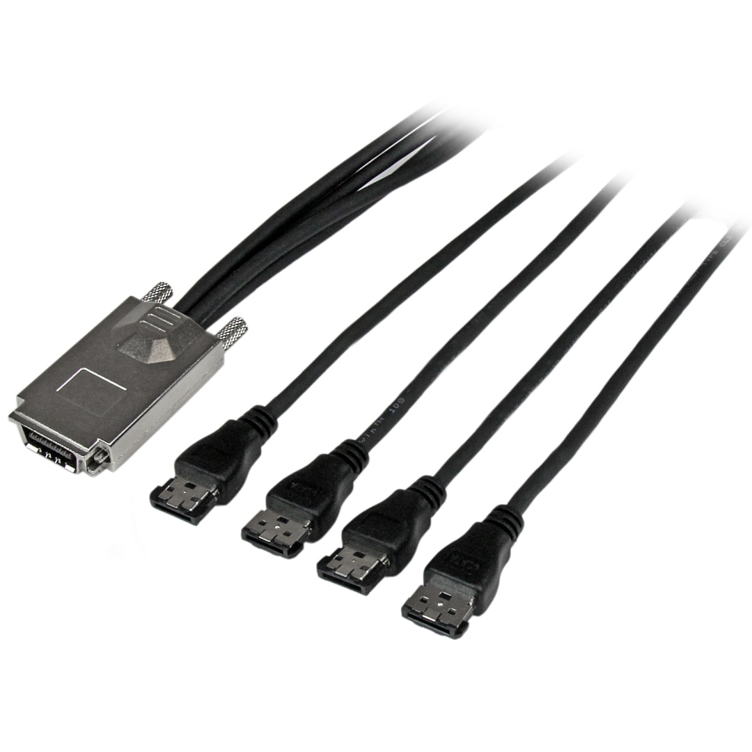 2m SFF-8470 to 4x eSATA Cable - External SAS to eSATA