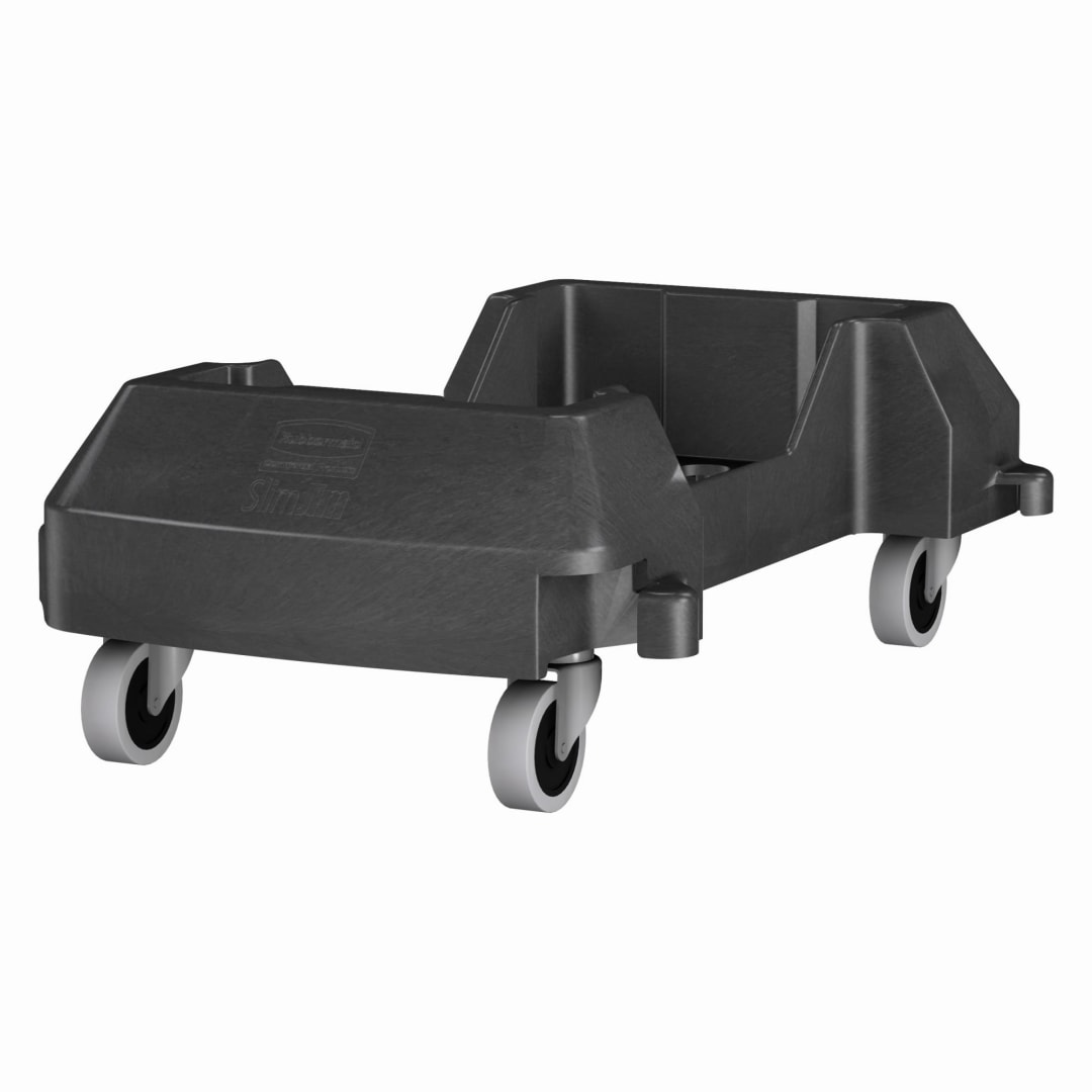 Rubbermaid Commercial Products SLIM JIM Single Resin Trainable Dolly, Black