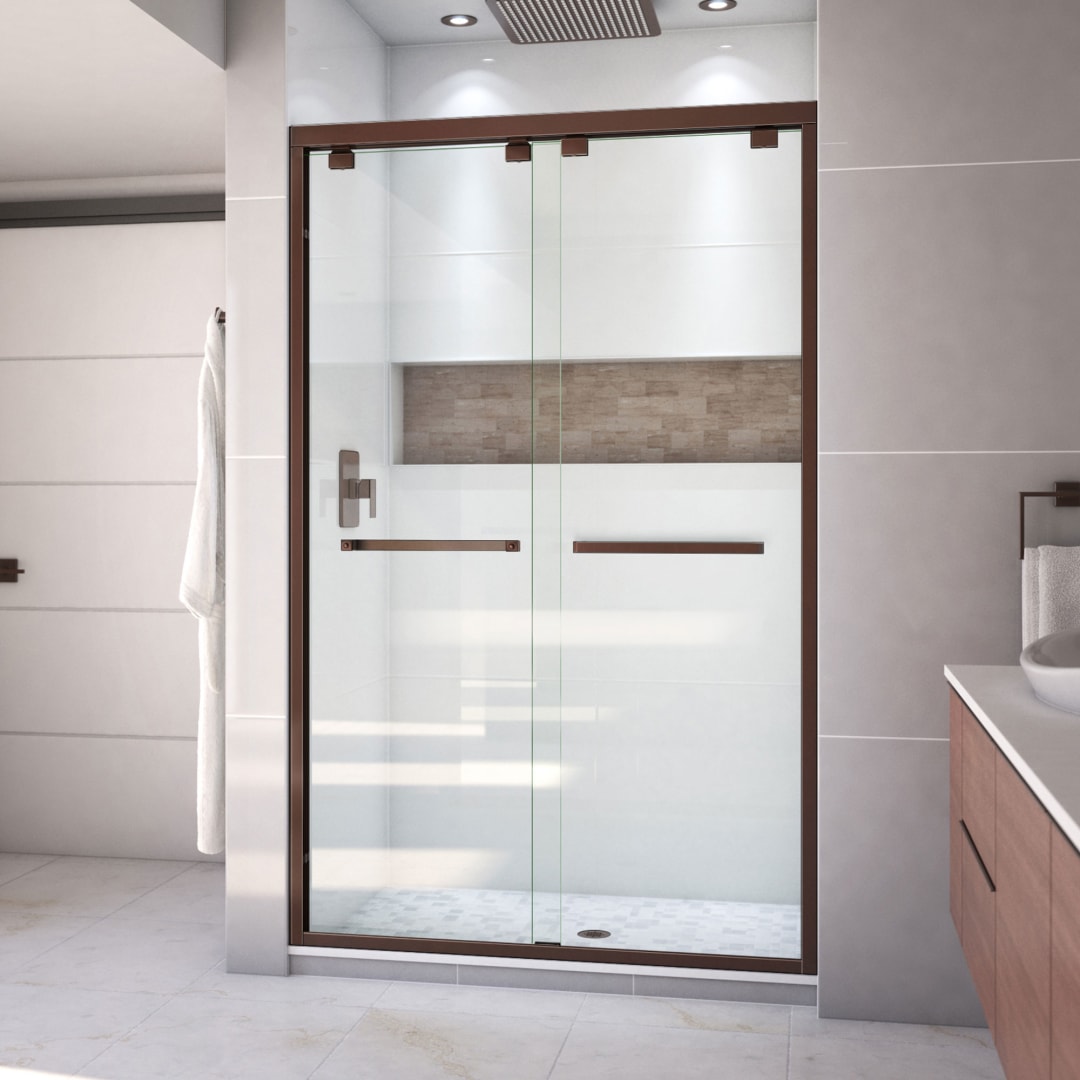 DreamLine Encore 44 - 48 inch W x 76 inch H Semi-Frameless Bypass Shower Door in Oil Rubbed Bronze