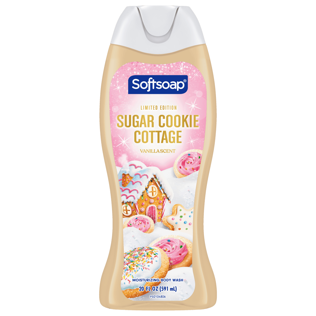 Softsoap Limited Edition Sugar Cookie Cottage Body Wash, pH Balanced Moisturizing Body Wash, Vanilla Scent, 20 fl oz