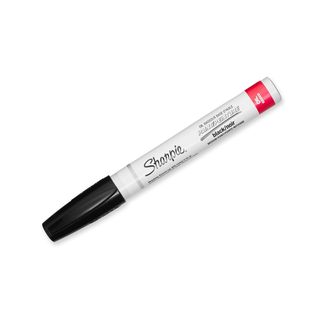Sharpie® Oil-Based Paint Marker, Medium Point, Black, 1 Count - Great for Rock Painting