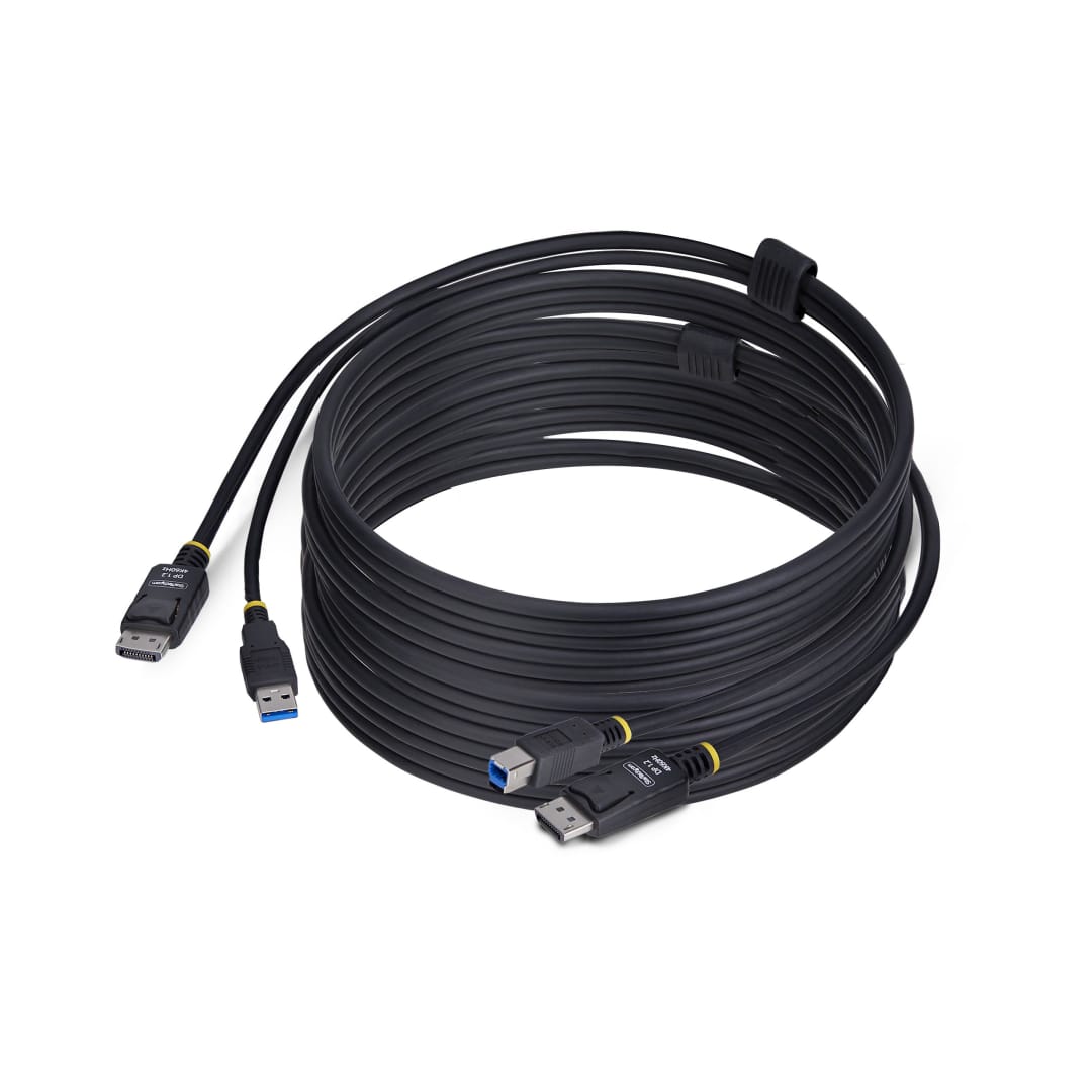 DisplayPort KVM Cable Kit, 2-in-1 DP and USB 10 ft
