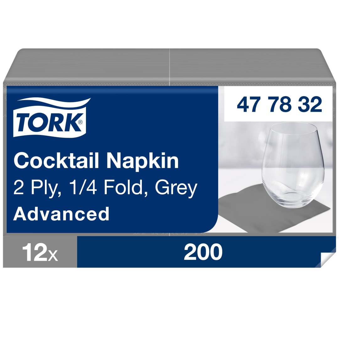 Tork Grey Cocktail Napkin