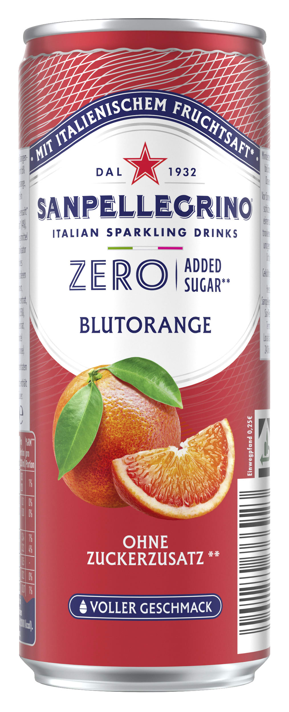 SANPELLEGRINO ZERO Blutorange EW 330ml Dose