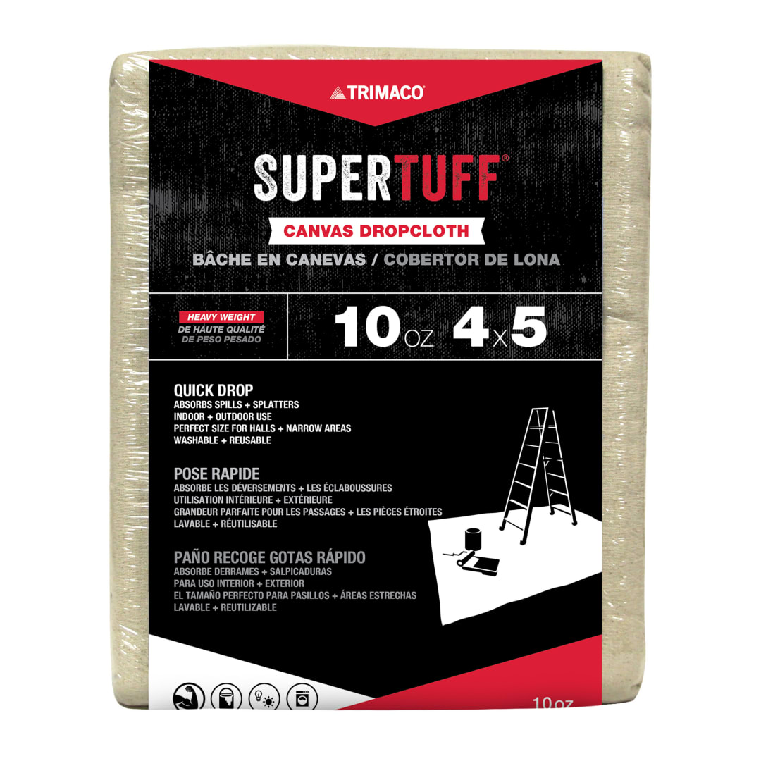SuperTuff® Canvas Dropcloth, 10oz, 4'x5'