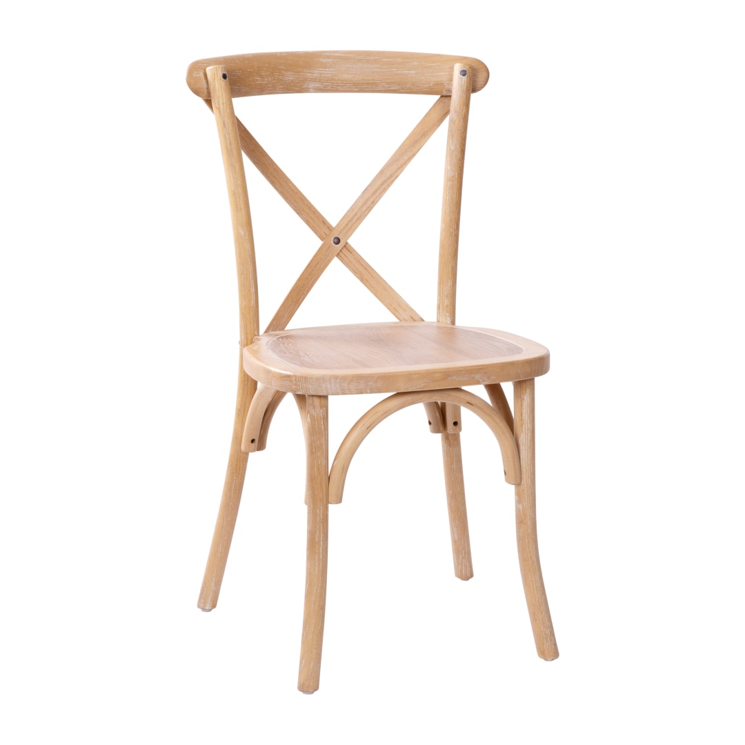 2-Pack Advantage Hand Stained Driftwood X-Back Chair