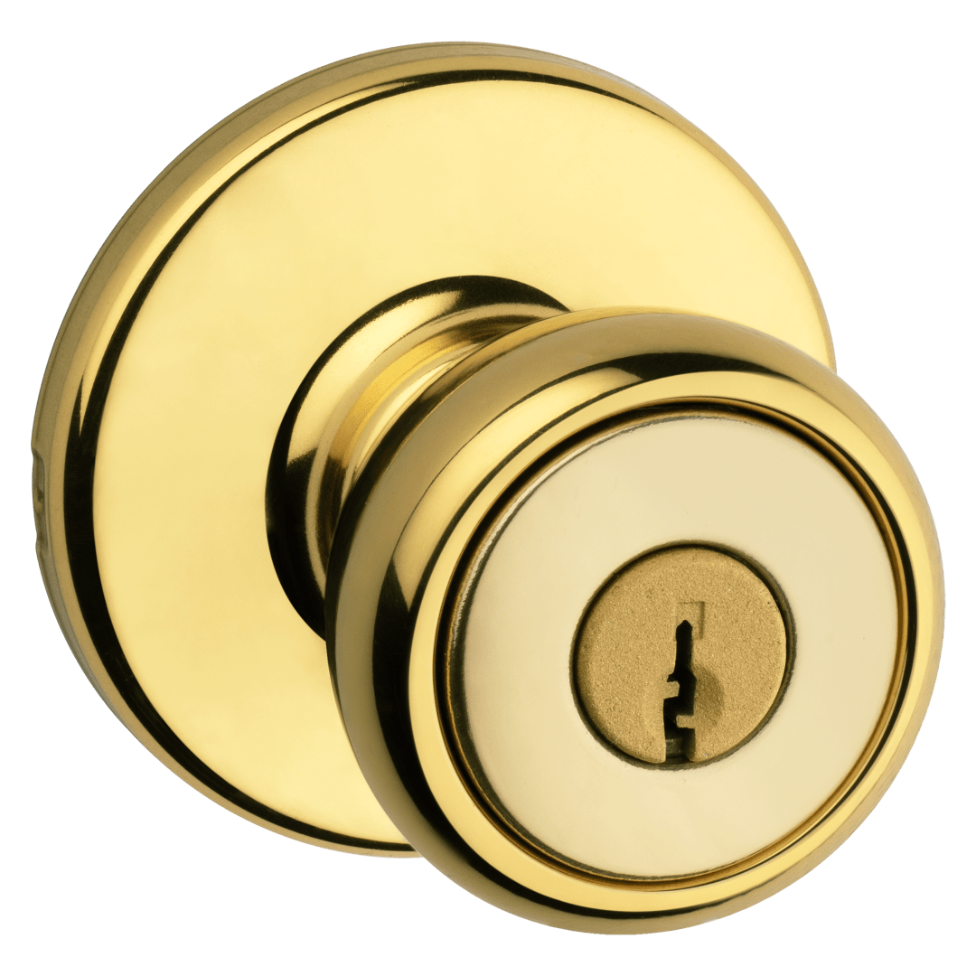 Tylo Keyed Entry Knob in Polished Brass