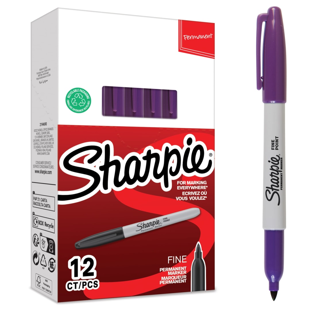 Sharpie® Permanent Markers | Fine Point | Purple | 12 Count
