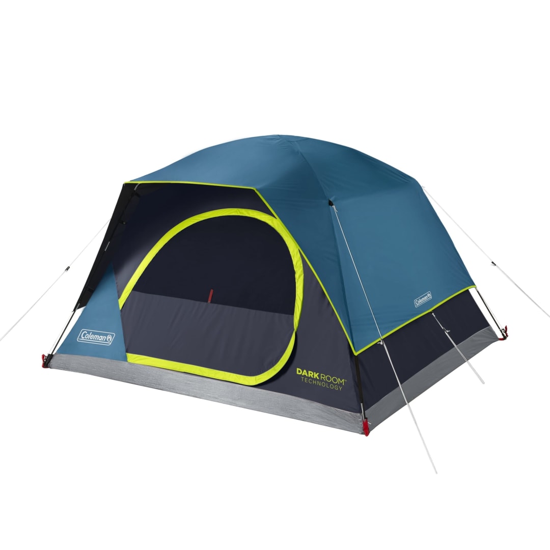 Coleman 4/6/8/10 Person Skydome Dark Room Tent with Rainfly, 5 Minute Setup, Blocks 90% of Sunlight, 20% More Headroom than Traditional Tents, Keeps Inside Cool