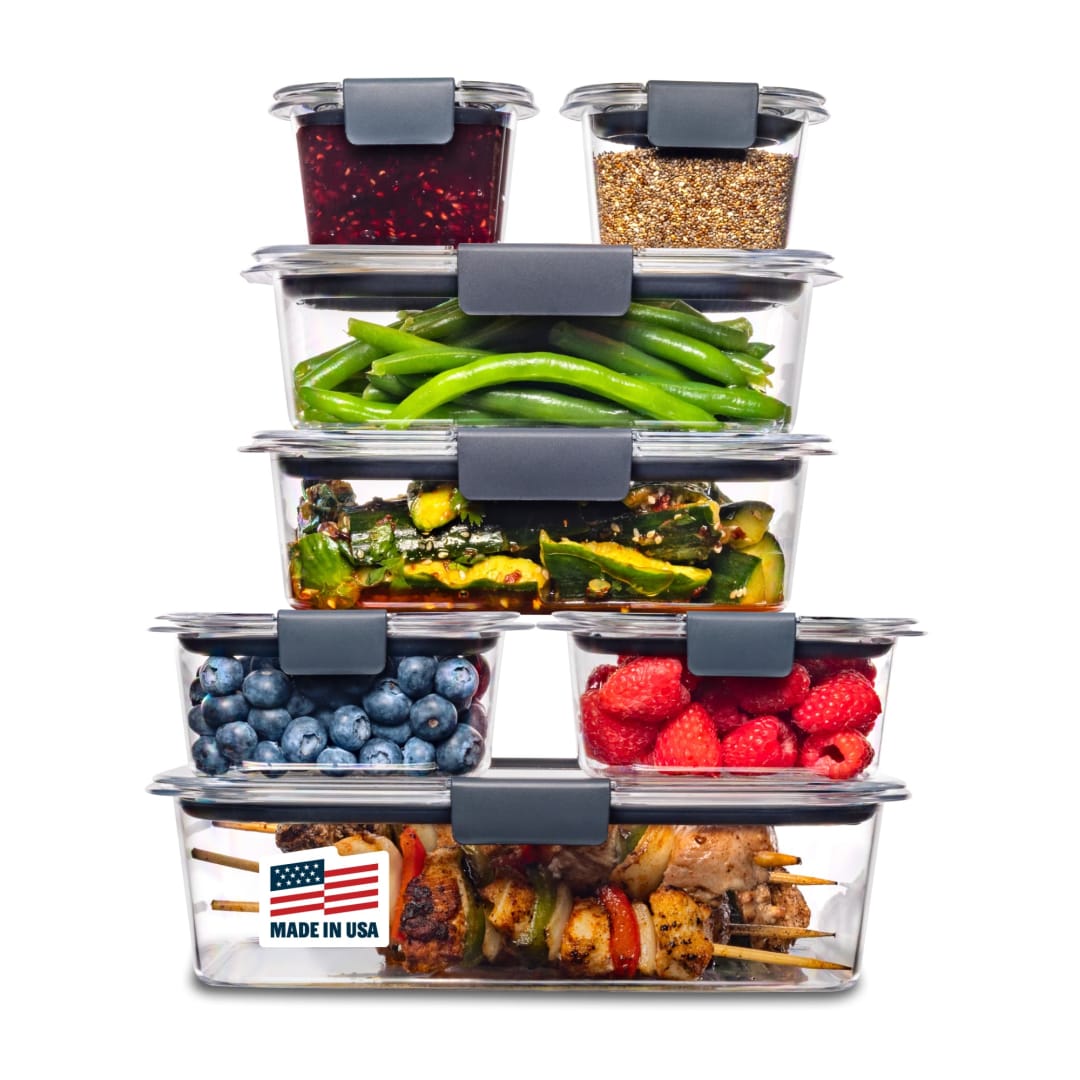 Rubbermaid® Brilliance® Food Storage Containers | 14 Piece Plastic Containers with Lids | BPA Free, Leak Proof Food Container, Clear
