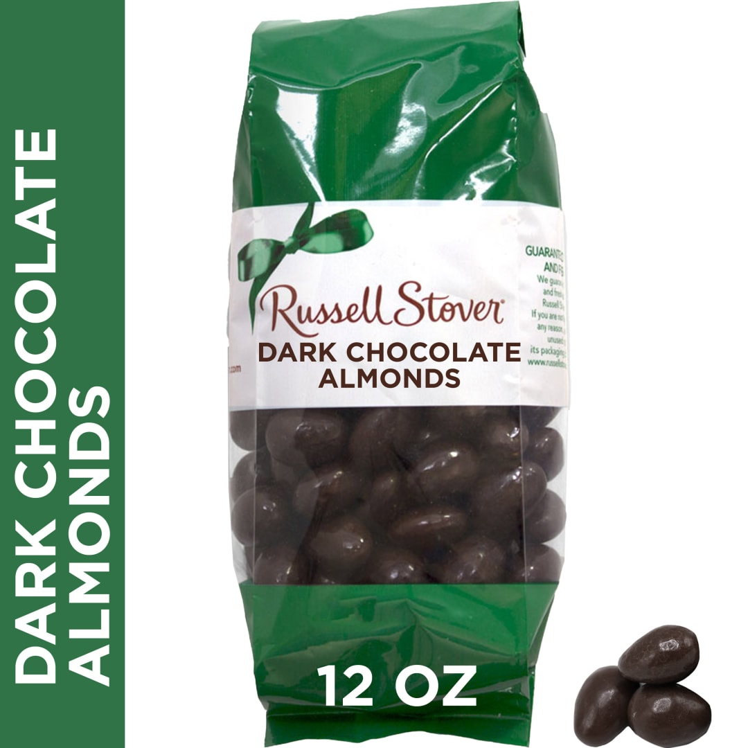 RUSSELL STOVER Dark Chocolate Almonds, 12 oz. bag