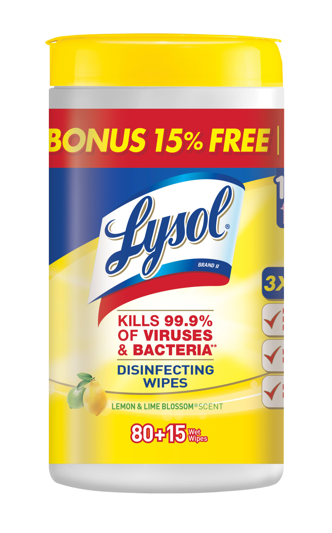 LYSOL® Disinfecting Wipes - Lemon & Lime Blossom® 6/(80+15) ct.