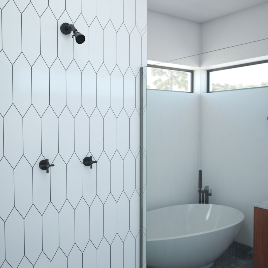 Coral 7 x 8 Shower Faucet Set, Matte Black