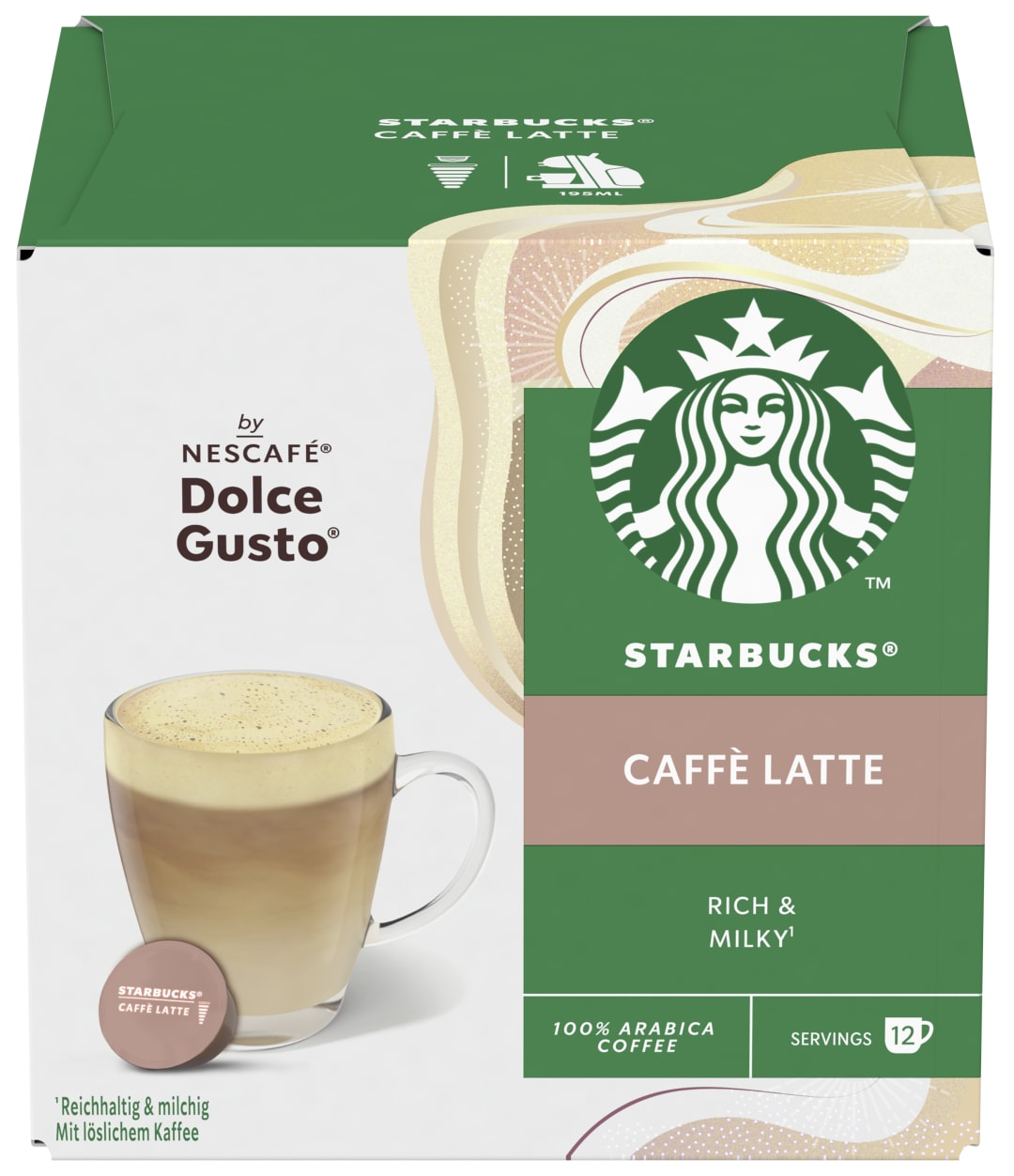 STARBUCKS CAFFE LATTE  by NESCAFÉ DOLCE GUSTO 12 Capsule 121,2g
