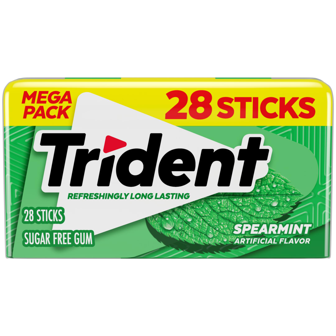 Trident Sugar Free Chewing Gum Spearmint 28 pc Mega Pack
