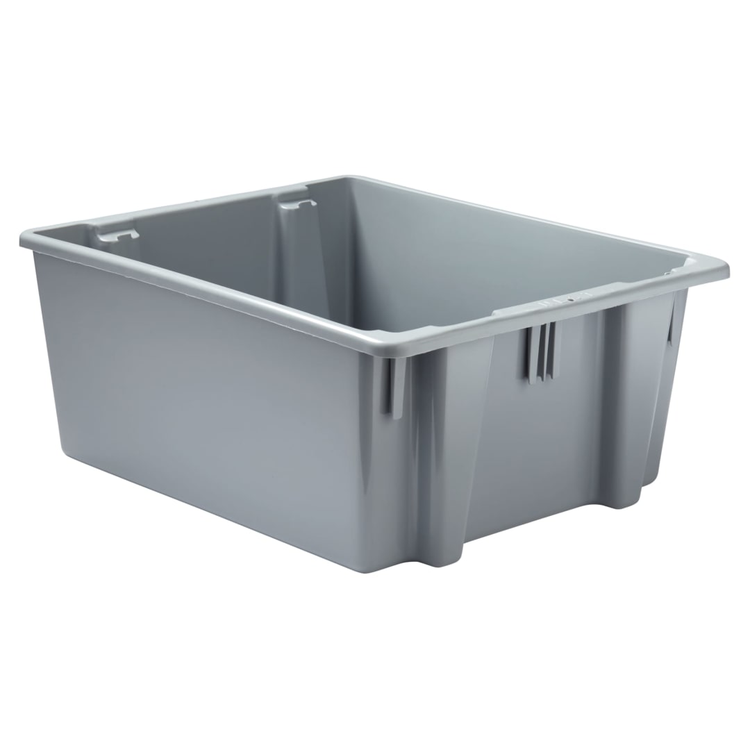 Stack and Nest Palletote® Box, 2.0 Cubic Foot, Gray
