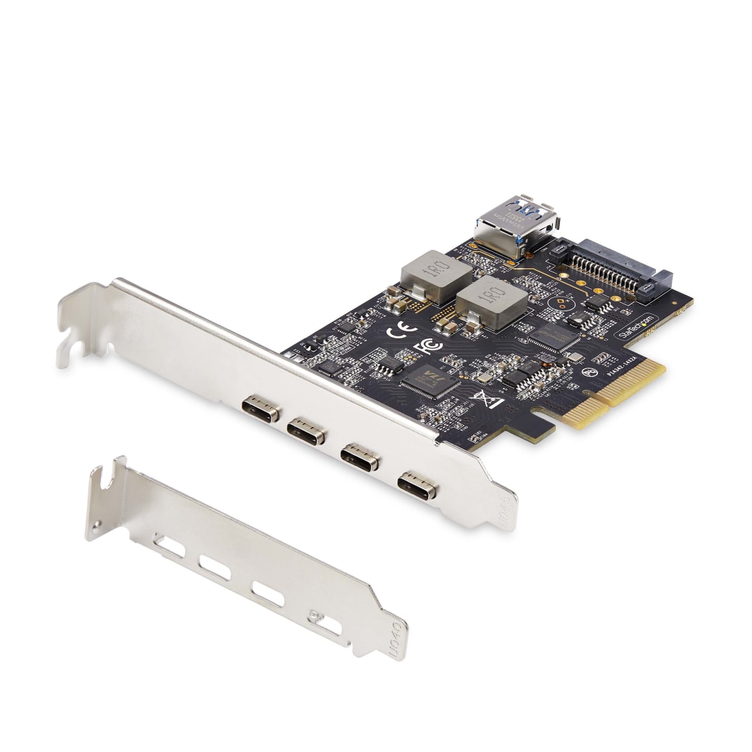5-Port 4x USB-C and 1x Internal USB-A 10Gbps PCIe USB Card