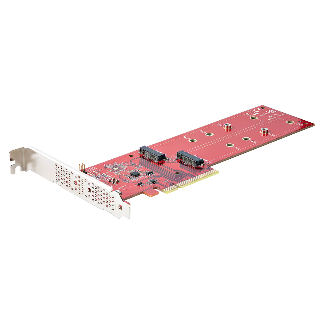 PCI Express x8 to Dual M.2 PCIe SSD Converter with Bifurcati