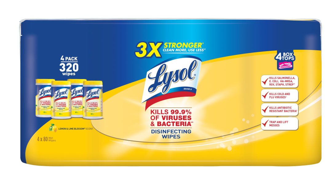 LYSOL® Disinfecting Wipes - Lemon & Lime Blossom® 3/(4x80) ct.