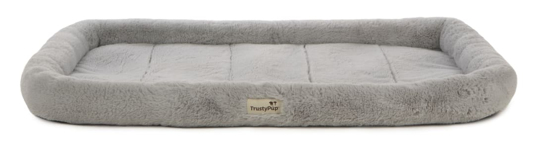 TrustyPup Quilted Crate Bolstered Mat Dog Bed, Ideal for Crates - Gray, Large