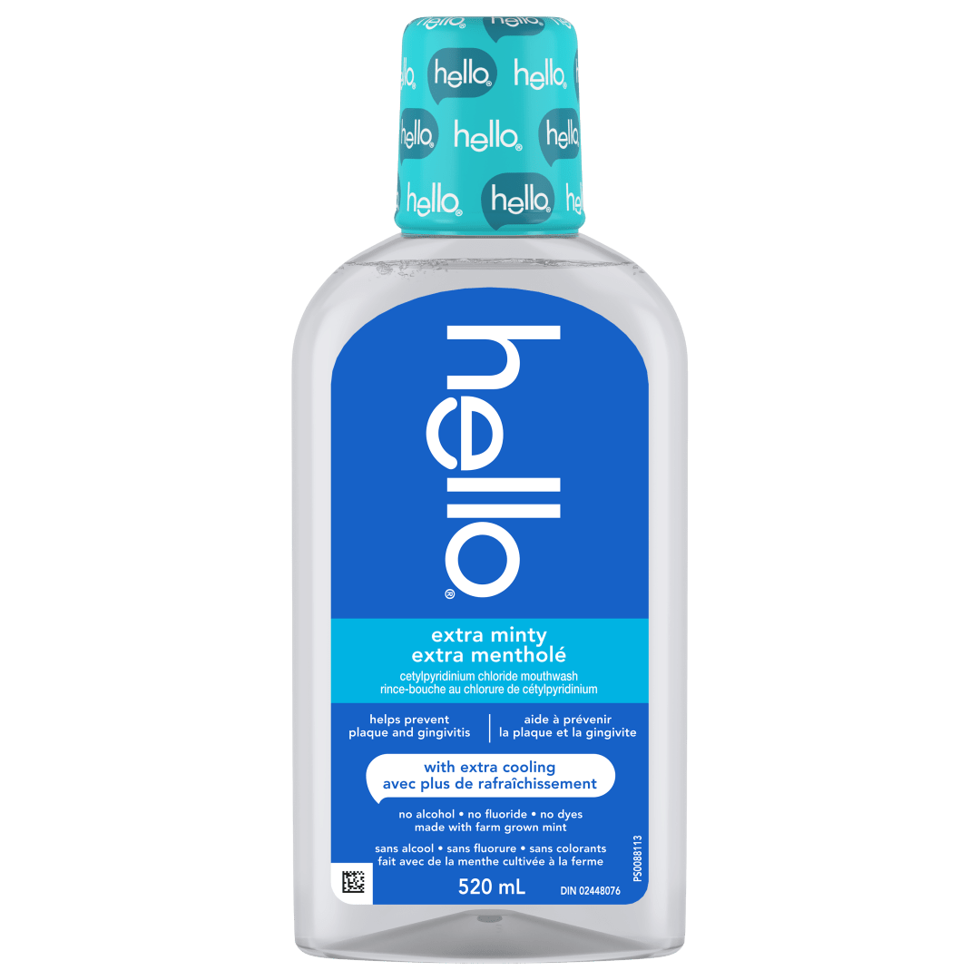 rince-bouche hello Extra à la menthe, sans alcool, rince-bouche sans fluorure contre la mauvaise haleine, 520 ml
