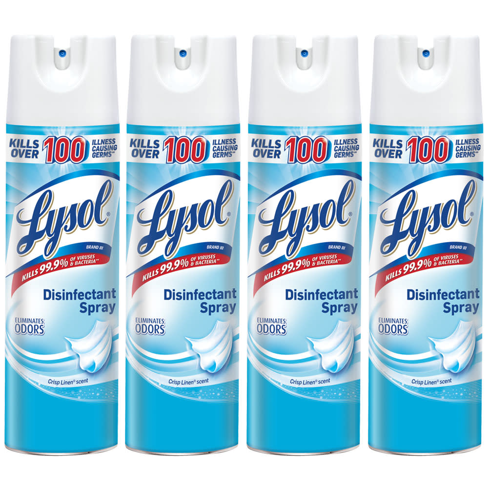 LYSOL® Disinfectant Spray Crisp Linen 4x19 oz. 96 ct. - BJS