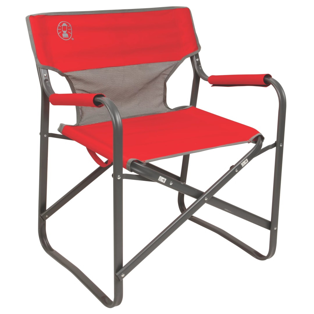 Coleman Outpost Breeze Folding Camping Chair with Cooling Mesh Back, Portable Outdoor Chair Supports up to 300lbs, Great for Camping, Tailgating, Firepits, Patio, & More