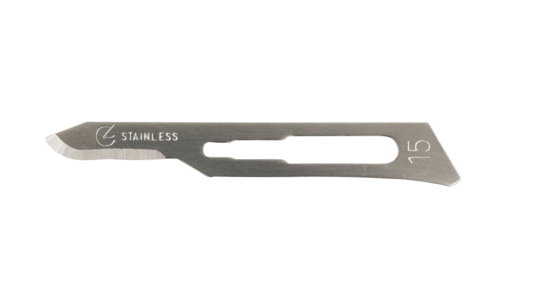 KRUUSE Stainless Steel Scalpel Blade, No 15, Sterile