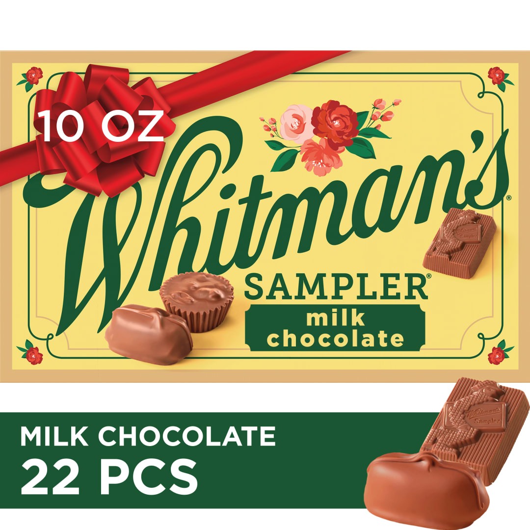 WHITMAN'S SAMPLER Christmas Assorted Milk Chocolate Gift Box, 10 oz.